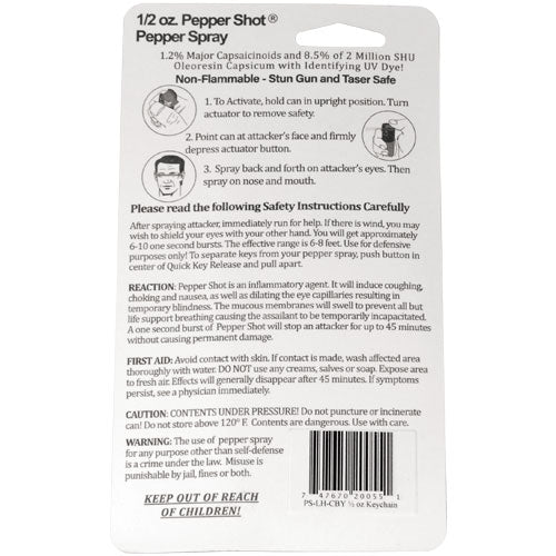 Pepper Shot Pepper Spray Soft Case Keychain - .5 oz (1.2% MC)