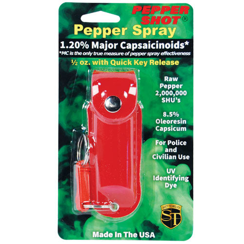 Pepper Shot Pepper Spray Soft Case Keychain - .5 oz (1.2% MC)