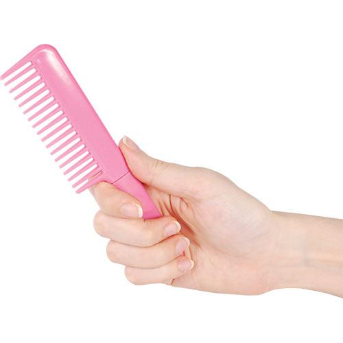 Hair Comb Knife Self-Defense Dagger (3.13 Inch Double-Edge) Pink Handle  MI223
